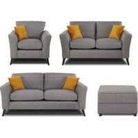 Modern Home Loscoe 3 2 1 footstool Set Charcoal