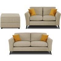 Modern Home Loscoe 3 2 footstool Set Oatmeal