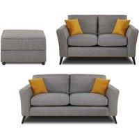 Modern Home Loscoe 3 2 footstool Set Charcoal