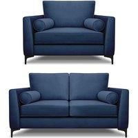 Modern Home Ezra 2 Seater Lovechair Set Navy, Blue