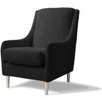 Modern Home Millie Accent Chair - Black Boucle Silver Leg