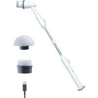 VOOM Turbo Scrubber - Cordless Power Spin Scrubber Cleaning Brush - Extra Long Adjustable Length - Multiple Brush Heads - Indoor & Outdoor Use Rechargeable - Powerful Rotation - Lightweight & Compact