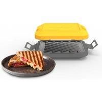 Drew&Cole Clever Microwave Toastie Maker in Black – Toasted Sandwich & Panini Maker - Microwavable Cookware - Silicone & Non-Stick Grill - Compact Design - Dishwasher Safe - Up to 1200W