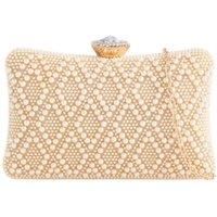 D2C Women's Beaded Clutch Bag in Gold