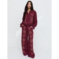 Raffya Penny Trouser - Aubergiene Purple