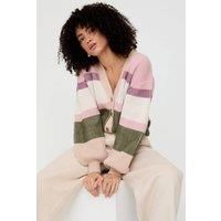 Lily and Lionel Women's Holly Button Front Stripe Print Cardigan In Multi | Size: 10