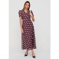 Lily & Lionel Julia Polka Dot Print Dress - Brown