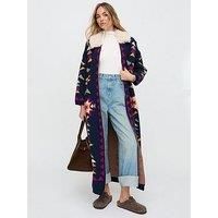 Raffya Jethro Geometric Printed Maxi Dress - Black