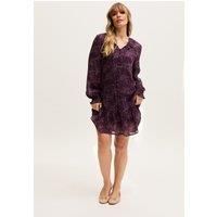 Henrietta Floral Print Button Down Mini Dress In Purple