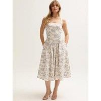 Lily & Lionel Hayley Printed Dress - Cream/ Blue