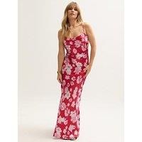 Roxy Spaghetti Strap Savannah Print Maxi Dress In Red