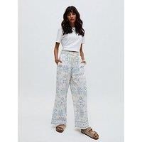 Raffya Cherice Wide Leg All Over Embroidered Trouser - White