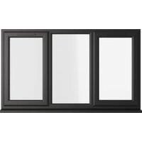 Crystal uPVC Black Left and Right Hand Side Hung Clear Double Glazed Fixed Light Window - 1770 x 1115mm