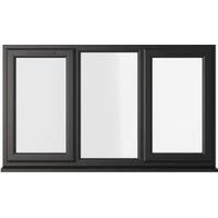 Crystal uPVC Black Left and Right Hand Side Hung Clear Double Glazed Fixed Light Window - 1770 x 965mm