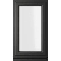 Crystal uPVC Black Left Hand Side Hung Clear Triple Glazed Window - 610 x 1190mm