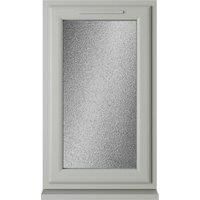 Crystal uPVC Agate Grey Left Hand Side Hung Obscure Triple Glazed Window - 610 x 1190mm