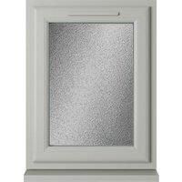 Crystal uPVC Agate Grey Left Hand Side Hung Obscure Triple Glazed Window - 610 x 820mm