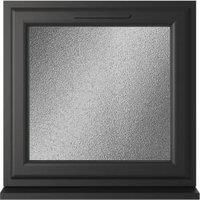 Crystal uPVC Black Top Opener Obscure Triple Glazed Window - 820 x 820mm