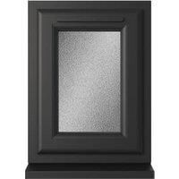 Crystal uPVC Black Top Opener Obscure Triple Glazed Window - 440 x 610mm