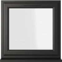 Crystal uPVC Black Top Opener Clear Triple Glazed Window - 610 x 610mm