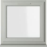 Crystal uPVC Agate Grey Top Opener Clear Triple Glazed Window - 610 x 610mm