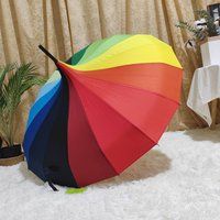 PEACH ACCESSORIES Women's Rainbow Long Pagoda Umbrella