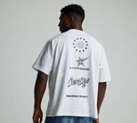 Courtside Harper Stack T-Shirt - White - Size M