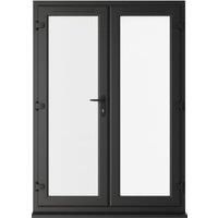 Crystal uPVC Black Left Hand Clear Triple Glazed French Door - 1490 x 2090mm