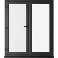 Crystal uPVC Black Left Hand Clear Triple Glazed French Door - 1690 x 2090mm