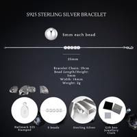 Sterling Silver 5Mm Beads Bracelet & 3Mm Ball Stud Earrings Set