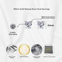 Sterling Silver Heartfelt Stud Earrings 6Mm S925 Hallmark