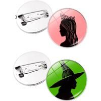 Wicked Witch Inspired Elphaba & Glinda Friendship Pins 2Pcs Set