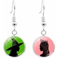 Wicked Inspired Stainless Steel Hook Elphaba Glinda Earrings