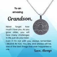 Gifts For Grandson Stainless Steel Necklace With Message Present