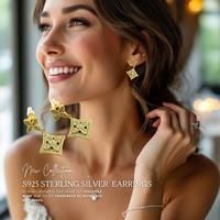 Gilded Bloom 18K Gold Plated Sterling Silver Drop Earrings