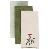 Gallery Direct Woodland Christmas Tea Towels (3Pk) 500X700Mm