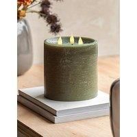 Gallery Direct Remote Control 3 Wick Led Canle - Olive