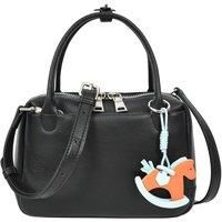 Womens Real Leather Handbag Small Top-Handle Style Beatrice Black