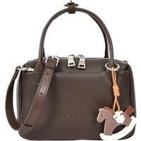 Womens Real Leather Handbag Small Top-Handle Style Beatrice Black