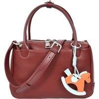 Womens Real Leather Handbag Small Top-Handle Style Beatrice Black