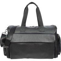 Real Leather Holdall Large Size Travel Weekend Organiser Bag Tunis Black