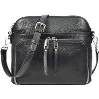 Womens Real Leather Cross Body Bag Classic Sling Style Skye Navy