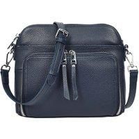 Womens Real Leather Cross Body Bag Classic Sling Style Skye Navy