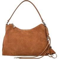 Women's Real Suede Hobo Shoulder Bag Lacing Tassel Solana Coffee Red Grey Tan