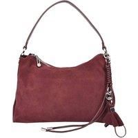 Women's Real Suede Hobo Shoulder Bag Lacing Tassel Solana Coffee Red Grey Tan
