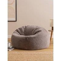 icon Kingston Rabbit Faux Fur Bean Bag, Light Grey, Large Adult Bean Bag Chair with Filling Included, Comfy Chair, Living Room Furniture, Bedroom Furniture