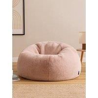 icon Kingston Rabbit Faux Fur Bean Bag, Rose Pink, Large Adult Bean Bag Chair with Filling Included, Comfy Chair, Living Room Furniture, Bedroom Furniture