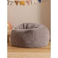 icon Kingston Rabbit Faux Fur Kids Bean Bag, Grey, Fluffy Kids Bean Bag Chair with Filling Included for Girls and Boys, Childrens Chair, Beanbags for Children, Playroom Décor, Bedroom Accessories