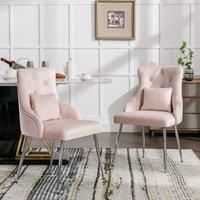 Set of 2 Button Pattern Dining Chair