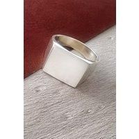Square Mens Silver Signet Ring